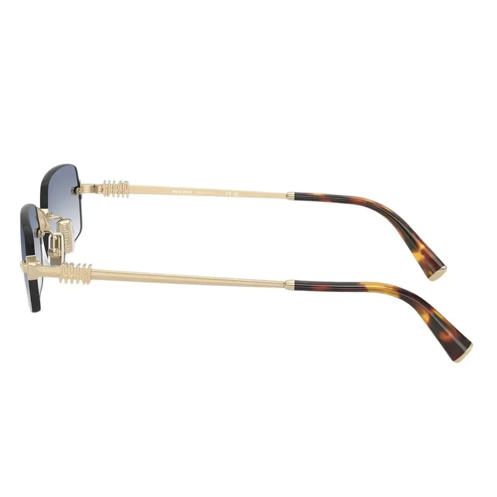 New MIU MIU Sunglasses Gold Blue Gradient Rectangle Square MIU MIU